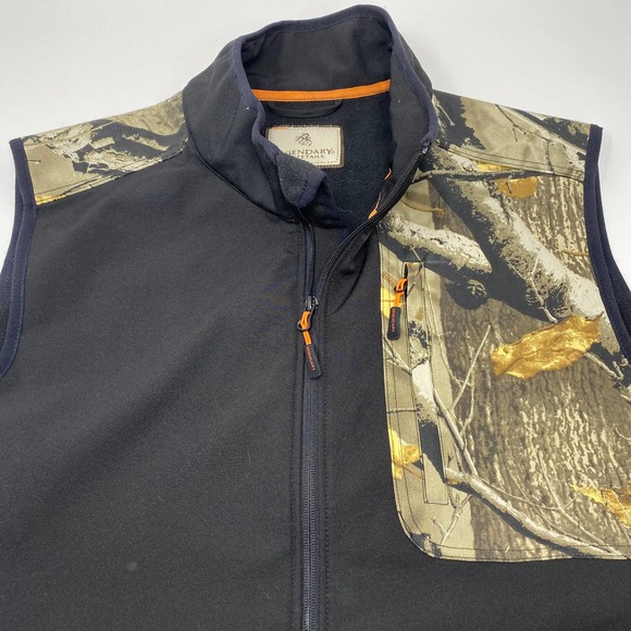 Legendary Whitetails Large‎ Tall Black Camo Zipper Pockets Vest - Picture 1 of 6